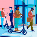 Urban Mobility. Traditional illustration, Art Direction, Creativit, Stor, telling, Editorial Illustration, and Business project by Daniel Crespo Saavedra - 09.14.2022