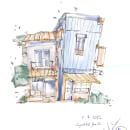 My project for course: Expressive Architectural Sketching with Colored Markers. Un proyecto de Bocetado, Dibujo, Ilustración arquitectónica, Sketchbook e Ilustración con tinta de June Ze - 19.09.2022