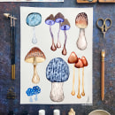 Blue mushrooms . Un progetto di Pittura ad acquerello di Mayo Moreno - 26.09.2022