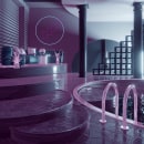3D Interior Visualizations: Retro neon environment in Cinema 4D. 3D, 3D Modeling, and Digital Architecture project by Nicole Chufi - 10.01.2022