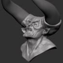 WIP Busto "Lord of Darkness" del Film "Leyenda" (1985) de Ridley Scott. Un proyecto de 3D, Diseño de personajes, Escultura, Modelado 3D, Diseño de personajes 3D y Diseño 3D de Gabriel Berenguera - 22.09.2022