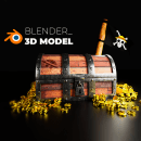 Cofre One Piece 3D Model Blender. Un proyecto de 3D, Diseño de personajes, Diseño gráfico y Animación 3D de Catalina M - 04.10.2022