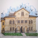 House in hometown. Ilustração tradicional, e Arquitetura projeto de dominic.d - 04.10.2022