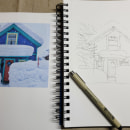My project for course: Expressive Architectural Sketching with Colored Markers. Sketching, Drawing, Architectural Illustration, Sketchbook & Ink Illustration project by Pat - 10.15.2022