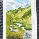 My project for course: Natural Landscapes in Watercolor. Fine Arts, Painting, and Watercolor Painting project by Sally - 10.18.2022