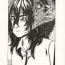 Alt. Ver. of Junji Ito's "Tomie" (Original Character). Traditional illustration, Drawing, Portrait Illustration, Portrait Drawing, Artistic Drawing, Ink Illustration, and Manga project by Alicia Manzanos Ferrer - 05.13.2019