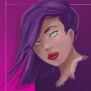 Purple Portrait. Digital Illustration, Portrait Drawing, and Digital Drawing project by Tess Cross - 09.05.2022