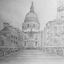 Catedral de Londres . Desenho projeto de Adrián Valcárcel Castillo - 27.10.2022