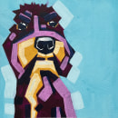 Stylized Acrylic Painting of Coco, the dog. . Painting, Acr, and lic Painting project by Melissa Rossato - 10.28.2022