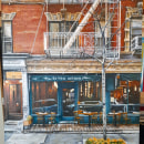 Café Extra Virgin de New York. Fine Arts, Painting, Realistic Drawing, and Oil Painting project by oausun2018 - 11.05.2022
