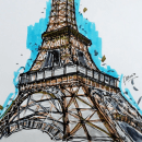 Torre Eiffel - París.. Ilustração tradicional projeto de Pedro Corbalan - 13.11.2022