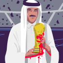 Qatar 2022 World Cup - Illustration for Playboy Ein Projekt aus dem Bereich Traditionelle Illustration und Editorial Illustration von Lennart Gäbel - 27.11.2022