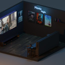 Movie Room. Un proyecto de 3D, Diseño de interiores, Modelado 3D y Diseño 3D de connorjw2001 - 30.11.2022