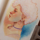 Meu projeto do curso: Desenho de retratos vibrantes com lápis de cor. Drawing, Portrait Drawing, Sketchbook, and Colored Pencil Drawing project by Juliana Paz - 12.04.2022