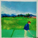 Niño jugando al golf . Oil Painting project by ivonneinbox - 07.14.2022