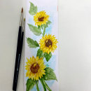 Girasoles . Traditional illustration, Fine Arts, and Watercolor Painting project by Ana leticia Lainez castro - 12.07.2022
