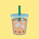 Kawaii iced coffee. Traditional illustration project by Dominique Gauna - 12.12.2022