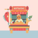 Katsushi Game Concept. Un proyecto de Ilustración tradicional, Diseño de personajes y Desarrollo de videojuegos de Kai Kai - 14.12.2022