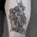 Introducción al tatuaje de estilo etching "Divina Comedia" by Manuel J. Iniesta. Tattoo Design project by Manuel J. Iniesta - 05.18.2022