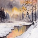 winter sunset. Fine Arts project by Doro K - 12.23.2022