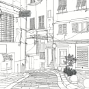 Genova, Vico Inferiore del Ferro – Progetto di fine corso. Traditional illustration, Digital Illustration, and Architectural Illustration project by Elisa Murgia - 12.24.2022