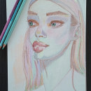 Mój projekt z kursu: Rysowanie ekspresyjnych portretów kredkami . Drawing, Portrait Drawing, Sketchbook, and Colored Pencil Drawing project by Mariola Klimowicz - 01.03.2023