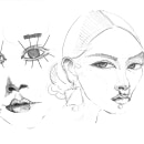 Meu projeto do curso: Caderno de retratos: explore o rosto humano. Sketching, Drawing, Portrait Drawing, Artistic Drawing, and Sketchbook project by Mia - 01.07.2023