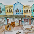 My project for course: Urban Sketching: Express Your World in a New Perspective. Ilustração tradicional, Esboçado, Desenho, Pintura em aquarela, Ilustração arquitetônica, e Sketchbook projeto de Catherine Ward - 19.12.2022