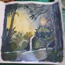 My project for course: Fantasy Landscapes with Watercolor & Gouache. Artes plásticas, Pintura, Pintura em aquarela, Ilustração naturalista, e Pintura guache projeto de Monique - 11.01.2023