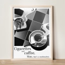 Cigarettes and coffee poster. Design, and Traditional illustration project by Adam Parzyszek - 01.14.2023