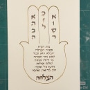 Hamsa Birkat Ha-Bayit (Blessing for the Home). Calligraph project by Allison Barclay (Avielah) - 01.17.2023