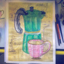 El cafecito. Traditional illustration, Drawing, Watercolor Painting, and Editorial Illustration project by Marisela Merino Corona - 04.19.2022