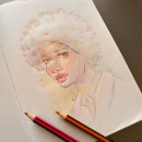 Mi proyecto del curso: Dibujo de retratos llamativos con lápices de colores. Un proyecto de Dibujo, Dibujo de Retrato, Sketchbook y Dibujo con lápices de colores de dimane - 29.01.2023