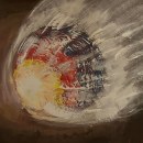 Meteorite. Pintura em aquarela projeto de Елена Фонотова - 30.01.2023