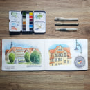 My project for course: Watercolor Travel Journal. Un progetto di Illustrazione tradizionale, Pittura ad acquerello, Illustrazione architettonica e Sketchbook di Gosia - 08.02.2023