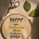 Mi proyecto del curso: Frase bordada. Design, T, pograph, Lettering, Embroider, Textile Illustration, and Textile Design project by Angélica Citlalli Reyes Palma - 02.08.2023