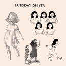 Tuesday Siesta - Character Design at TAFE. Traditional illustration, and Character Design project by Triz Avalon - 09.05.2021