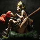 Nidalee y Cassiopeia. Character Design, Sculpture, To, and Design project by Fanor Alexis Montaño Garcia - 02.14.2023