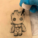 Little Groot. Un proyecto de Ilustración tradicional y Diseño de tatuajes de Ivan Pernigotti - 17.02.2023