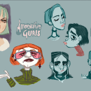 Alternative Gurls. Traditional illustration, and Character Design project by Barbara Negrete González - 03.03.2023