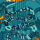 Ilustración | Afiche Frecuencias del Maipo 2022. Design, Traditional illustration, and Music project by Gerardo Cisternas Salinas - 02.25.2022