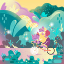 Spring Cycle Ride. Traditional illustration, Vector Illustration, and Digital Illustration project by camilocastillo09 - 03.02.2023