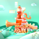 My project for course: Modeling a Colorful 3D World in Cinema 4D and Redshift. 3D, Digital Illustration, 3D Modeling, and 3D Design project by Carol Wang - 02.25.2023