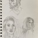 My project for course: Portrait Sketchbooking: Explore the Human Face. Un projet de Esquisse , Dessin, Dessin de portrait, Dessin artistique , et Carnet de croquis de Judy Ng - 24.03.2023
