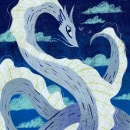 Dragon in the sky. Traditional illustration project by seibeya - 08.03.2022
