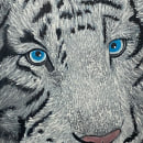 El singular tigre blanco ( óleo sobre lienzo). Pintura a óleo projeto de mihaela_m - 26.03.2023