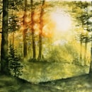 Mi proyecto del curso: Paisajes de ensueño con acuarela: plasma la luz. Painting, and Watercolor Painting project by Ana Delgado - 03.30.2023