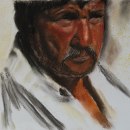 Pastel Portrait of the Man on a Bus. Un projet de Dessin de portrait de Rajani - 03.04.2023