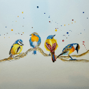 Mijn project van de cursus: Vogels illustreren met artistieke aquarel. Watercolor Painting, and Naturalistic Illustration project by Nathalie Van Den Berg - 04.05.2023