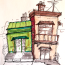 My project for course: Expressive Architectural Sketching with Colored Markers. Esboçado, Desenho, Ilustração arquitetônica, Sketchbook e Ilustração com tinta projeto de Michael Wray - 21.02.2023